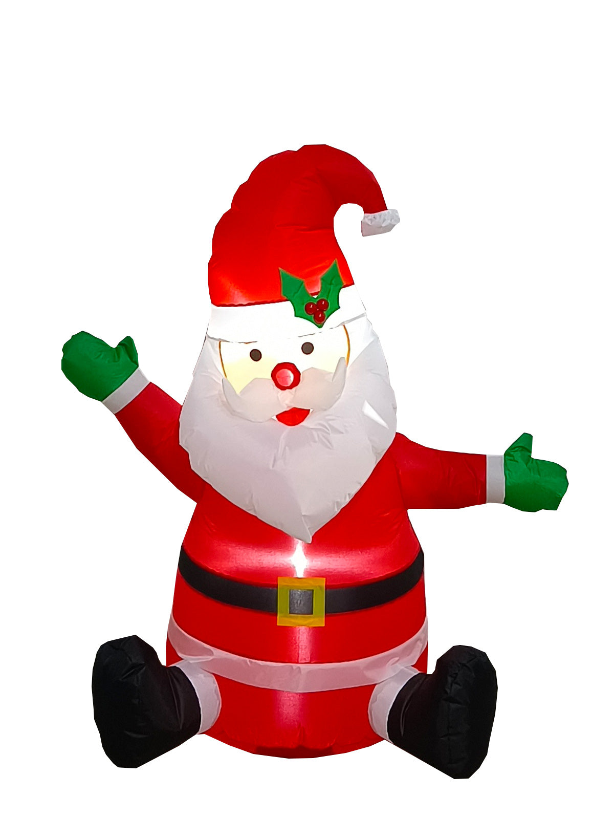 4ft Santa Claus inflatable with LED lights for festive indoor/outdoor decoration, perfect for kids.