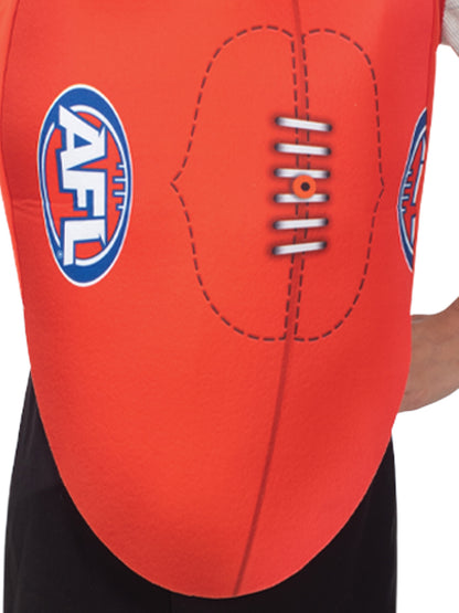 Kids AFL football costume tabard tunic, officially licensed for home play.