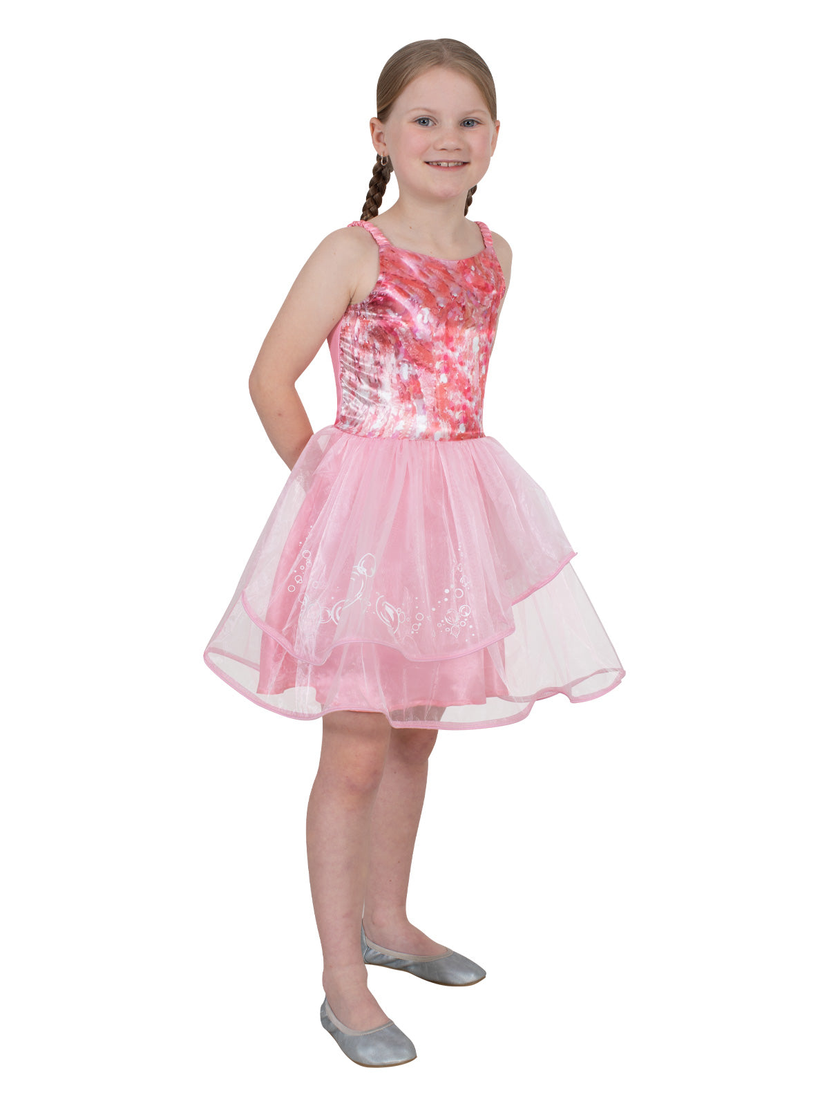 Wicked Glinda Pink Tutu Dress Costume for Girls, ideal for fun dress up play at home.