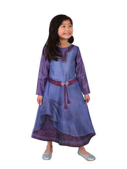 Girls Princess Asha Costume - Disney Wish Dress for magical dress-up play at home.