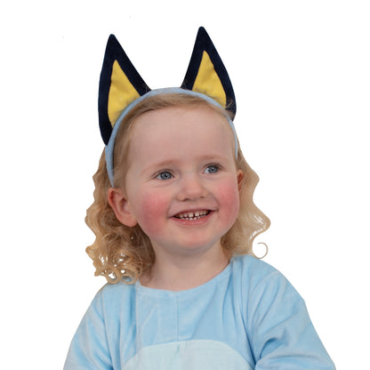 Soft blue felt Bluey ears headband brings the beloved cartoon character to life for playtime and costumes.