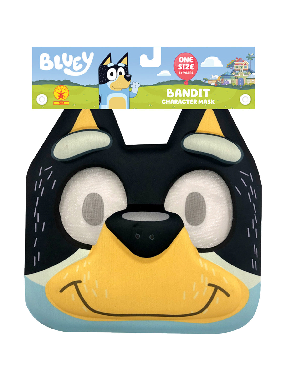 Bluey Family Masks Set for kids dress up with 4 character masks in fun designs.