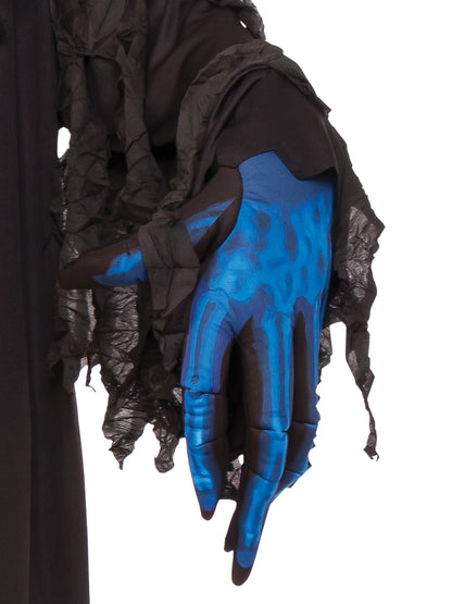 Skull Phantom Costume | Black Robe Blue Face Kids Halloween