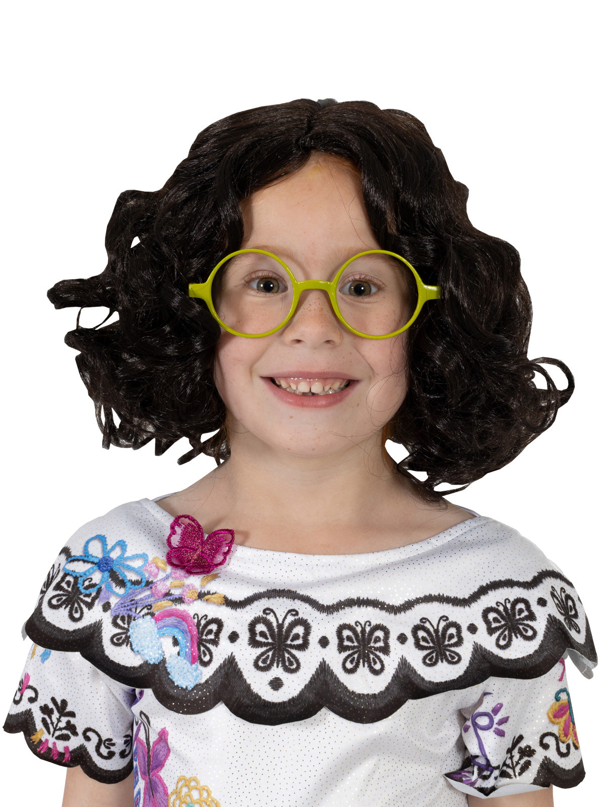 Disney Encanto Mirabel Wig & Glasses Set for kids imaginative play at home.