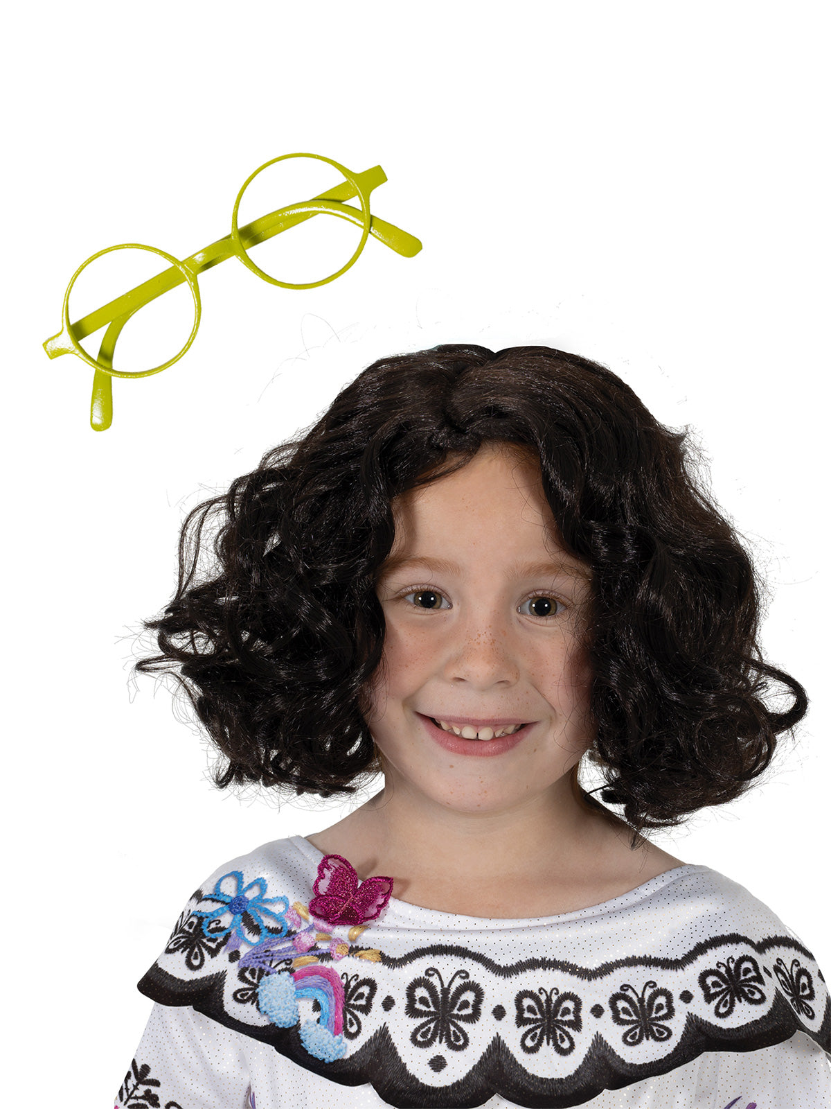 Disney Encanto Mirabel Wig & Glasses Set for kids costume play at home.