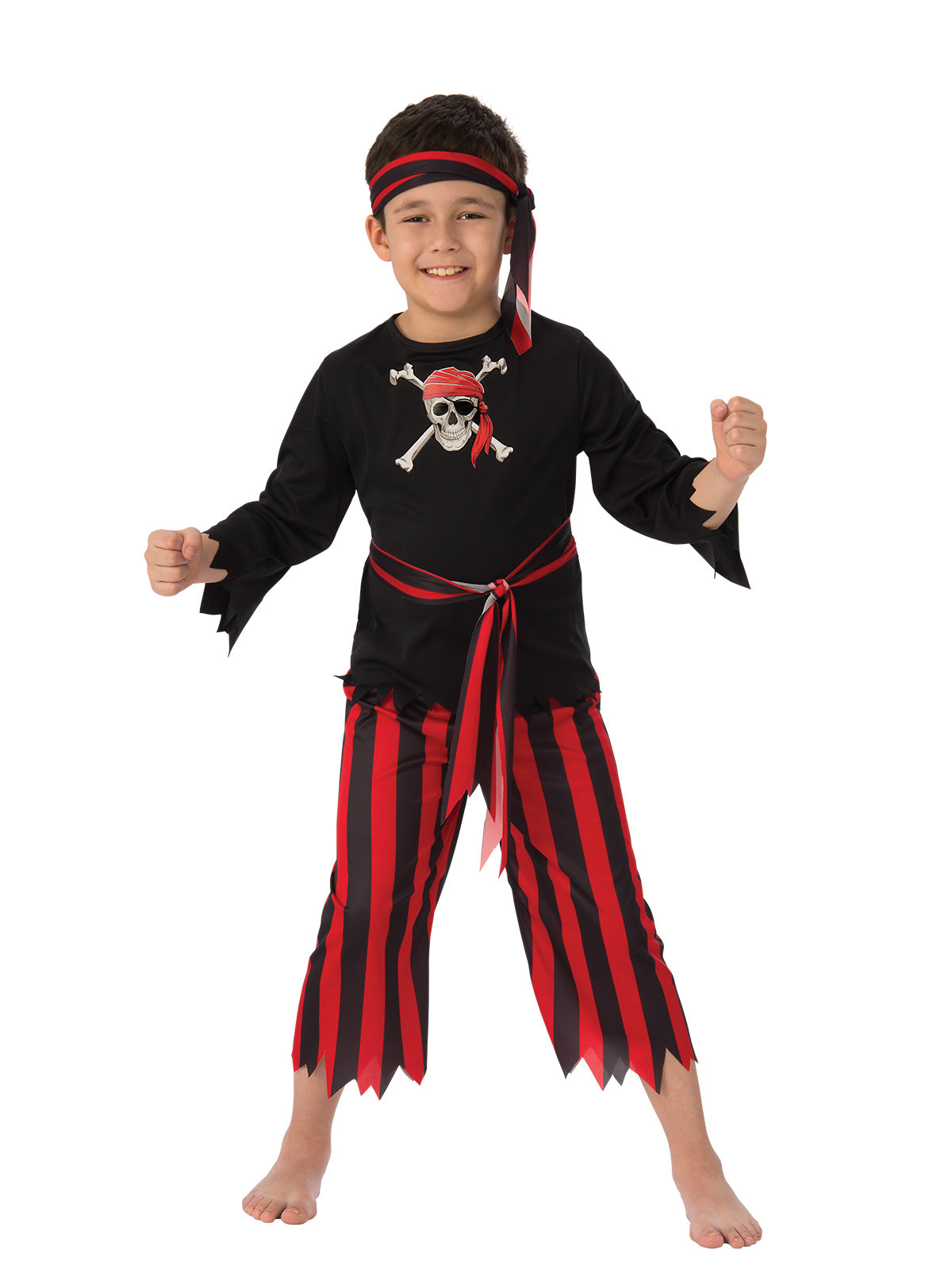 Kids pirate boy costume for imaginative play at home â€“ complete with hat and sword.