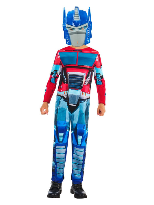 Optimus Prime classic Transformers costume features iconic red and blue design for kids heroic role-play adventures.