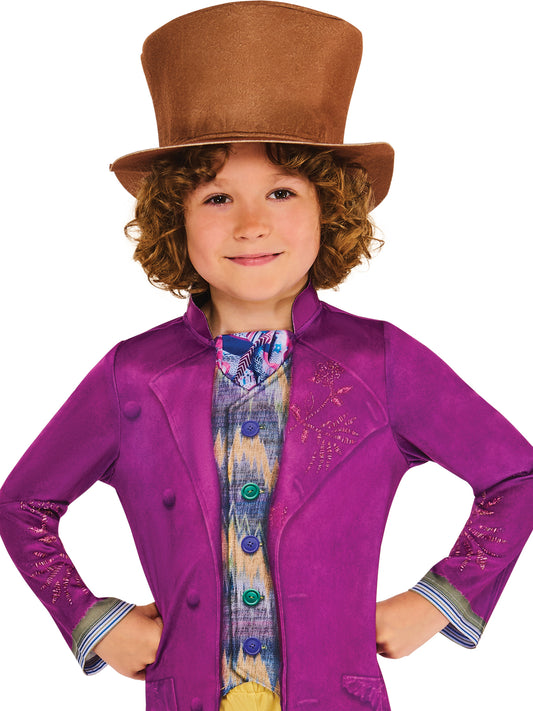 Willy Wonka Purple Jacket Brown Hat Costume | Kids Dress Up