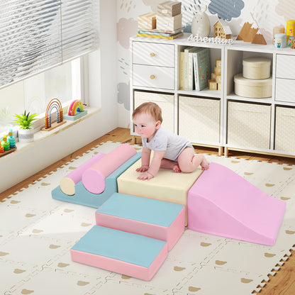 7 Pieces Foam Building Blocks Set for Kids Creative Learning Toy Set-Yellow