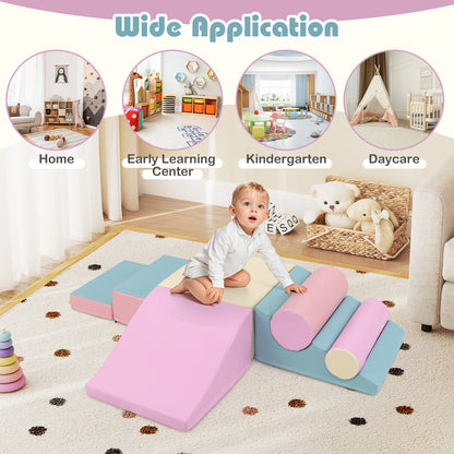 7 Piece Foam Building Blocks Set | Hook Loop Fasteners | Multicolor