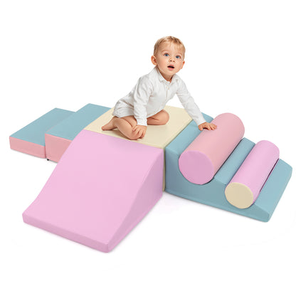 7 Piece Foam Building Blocks Set | Hook Loop Fasteners | Multicolor