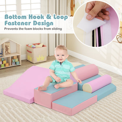 7 Piece Foam Building Blocks Set | Hook Loop Fasteners | Multicolor