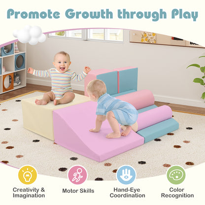 7 Piece Foam Building Blocks Set | Hook Loop Fasteners | Multicolor