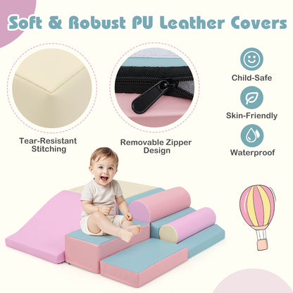 7 Piece Foam Building Blocks Set | Hook Loop Fasteners | Multicolor