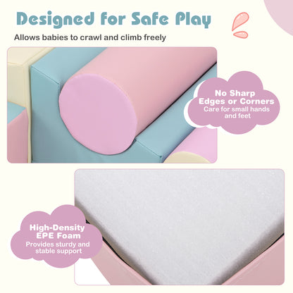 7 Piece Foam Building Blocks Set | Hook Loop Fasteners | Multicolor