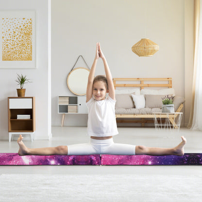 7ft Folding Balance Beam | EPE Foam Wood Base | Pink Blue Black