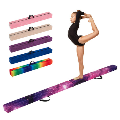 7ft Folding Balance Beam | EPE Foam Wood Base | Pink Blue Black