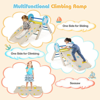 8 In 1 Montessori Climber Set | Macaron Natural Beech Wood