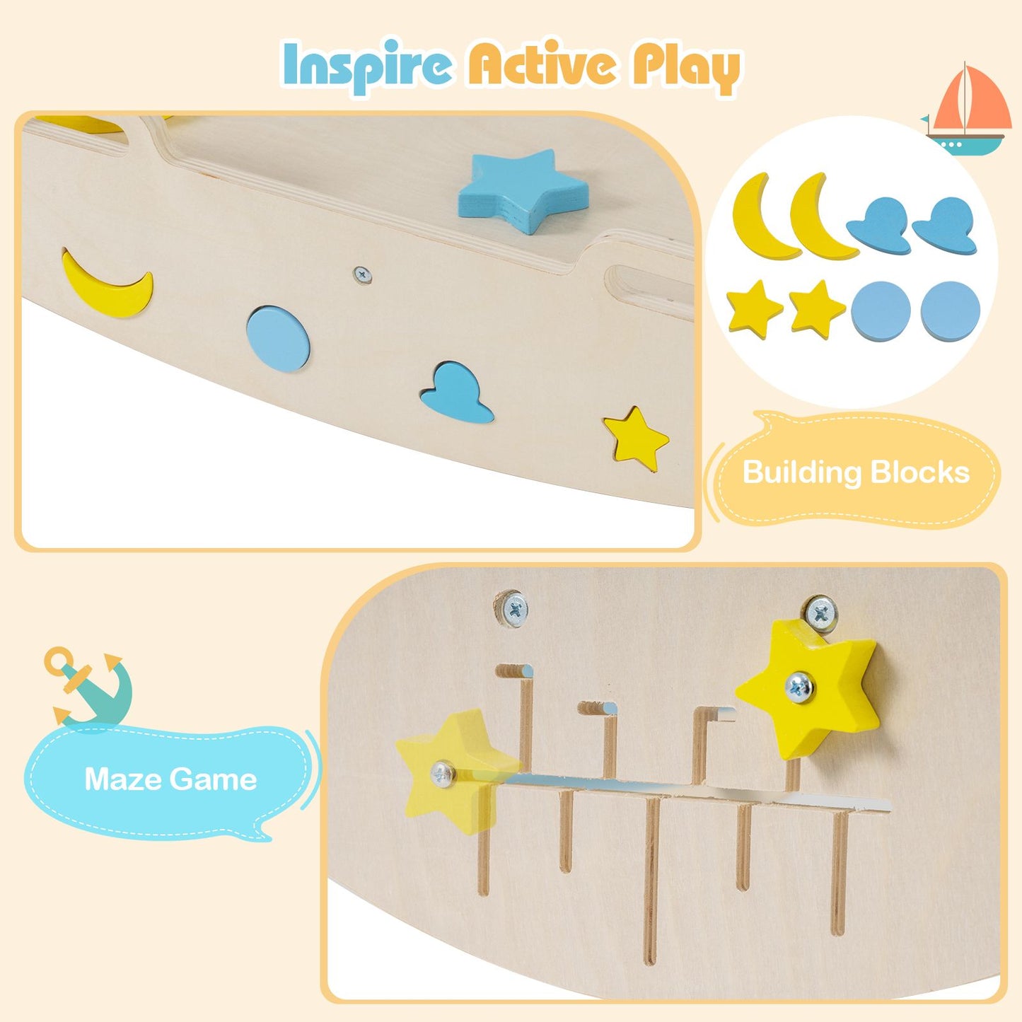 8 In 1 Montessori Climber Set | Macaron Natural Beech Wood