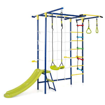 Costway 8-in-1 Wall Mount Indoor Jungle Gym for Kids Ages 3+