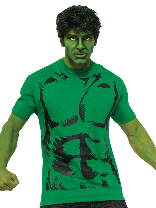 Official Marvel Hulk muscle t-shirt for adults. Perfect for Avengers fans at home.