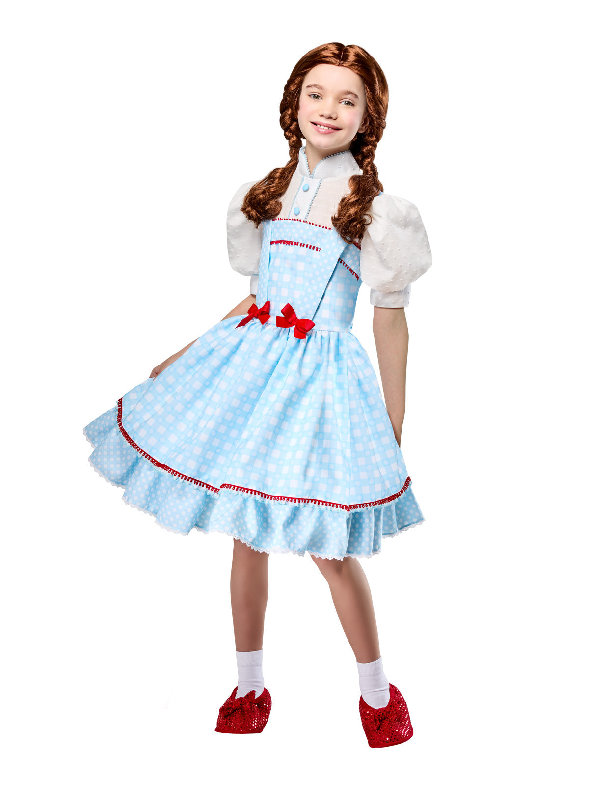 Child wearing a Dorothy costume from The Wizard of Oz