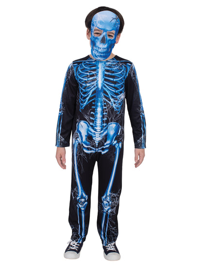 SKELETON NEON BLUE COSTUME CHILD