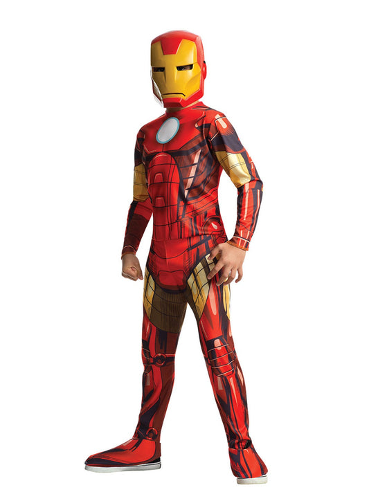 Iron Man kids costume with mask for imaginative play, officially licensed for Marvel fans.