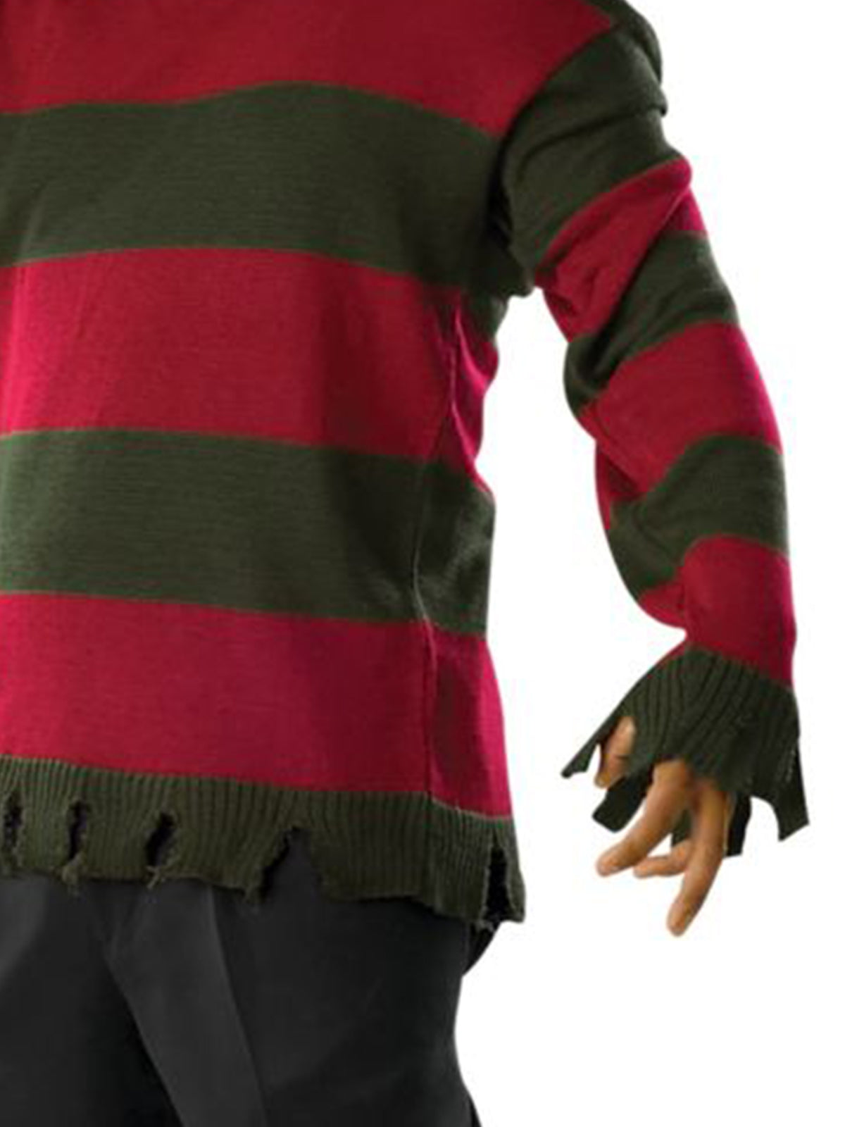 Adult Freddy Krueger Sweater for A Nightmare on Elm Street Costume, perfect for Halloween.