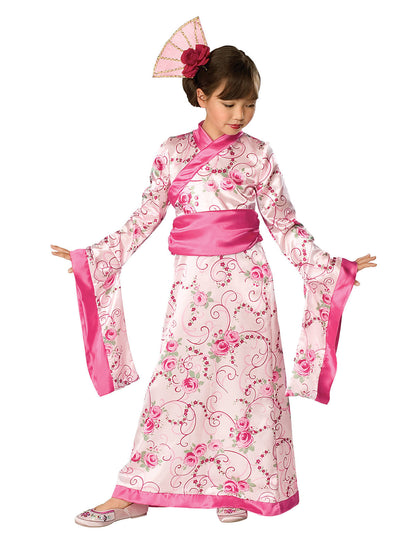 Kids Floral Cherry Blossom Kimono Costume | Pink Asian Dress