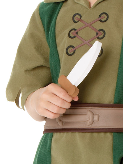 Kids Peter Pan Costume | Green Hat Felt Top Belt Dagger