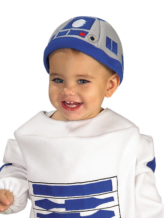 R2-D2 kids costume tunic with control panel print for imaginative play at home.