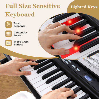 Black 88 Key Electric Piano Keyboard | Stand Stool & MIDI