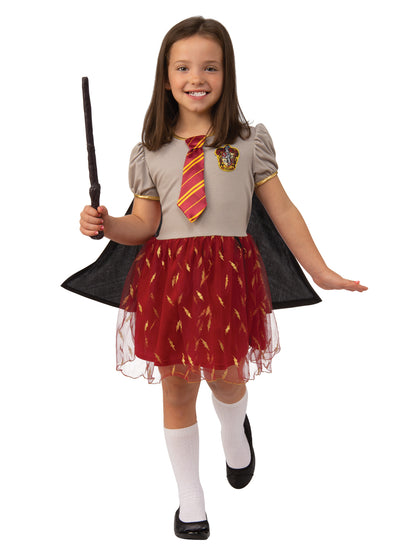 Gryffindor-inspired tutu dress costume for kids, ideal for imaginative play at home.