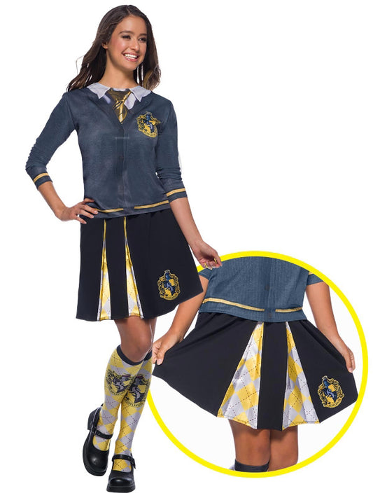 Hufflepuff House skirt for Harry Potter fans, teens and adults, perfect for cosplay or fans.