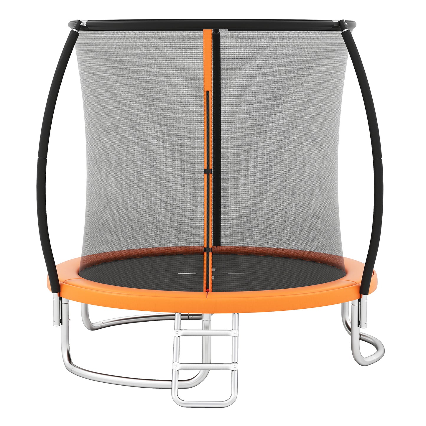 8 Ft Orange Outdoor Trampoline | Heavy-Duty Galvanized Steel Frame