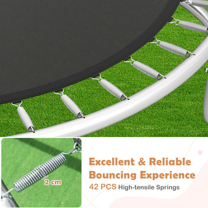 8 Ft Orange Outdoor Trampoline | Heavy-Duty Galvanized Steel Frame
