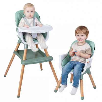 Green 9-In-1 Convertible High Chair | Waterproof Cushion & Booster