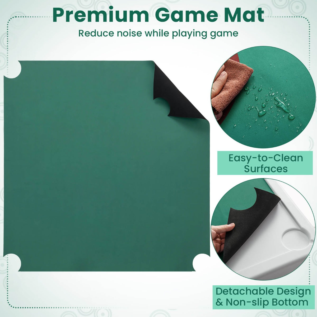 90cm Foldable Mahjong Table | Portable Green Felt Cup Holders
