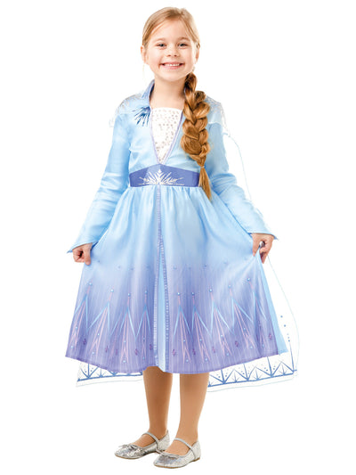 Elsa Frozen 2 Costume Blue Dress with Detachable Cape | Kids