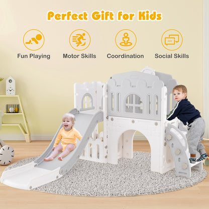 9 In 1 Toddler Slide Climber Playground | Grey White HDPE