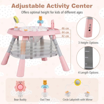 15-in-1 Pink Convertible Baby High Chair | Adjustable Tray & Harness