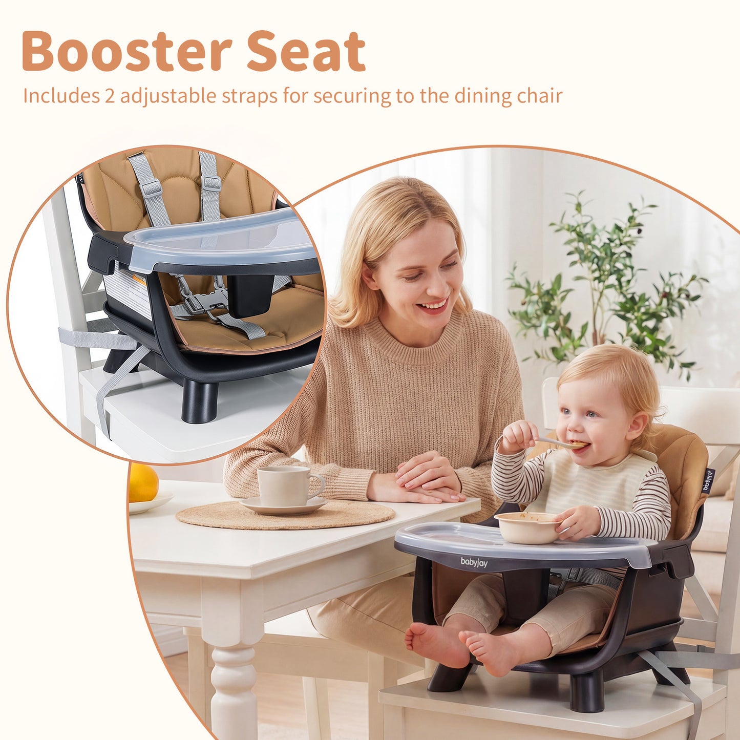 9 In 1 Black Convertible High Chair | Waterproof Cushion & Booster