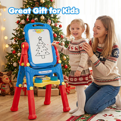 Blue Kids Art Easel | 4-In-1 Height Adjustable With 22 Accessories