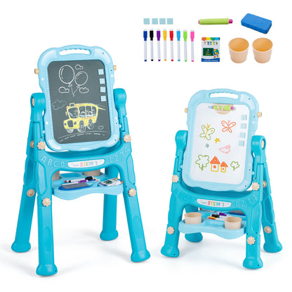 Green Kids Art Easel | 4-in-1 Height Adjustable With 22 Accessories