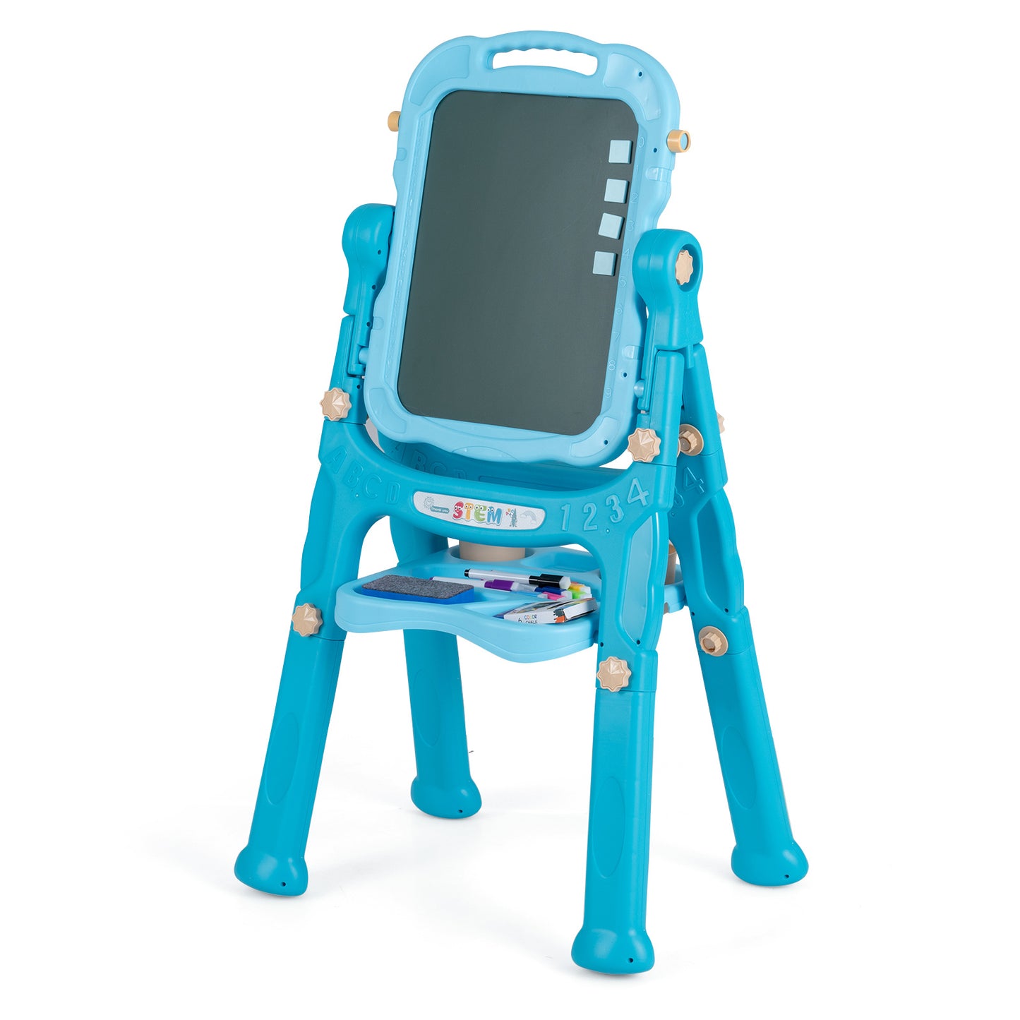 Green Kids Art Easel | 4-in-1 Height Adjustable With 22 Accessories