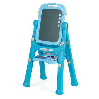 Green Kids Art Easel | 4-in-1 Height Adjustable With 22 Accessories
