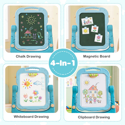 Green Kids Art Easel | 4-in-1 Height Adjustable With 22 Accessories