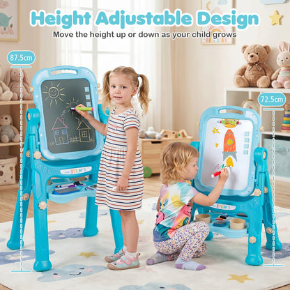 Green Kids Art Easel | 4-in-1 Height Adjustable With 22 Accessories