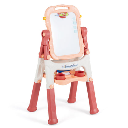 Pink Kids Art Easel | 4-In-1 Height Adjustable With 22 Accessories